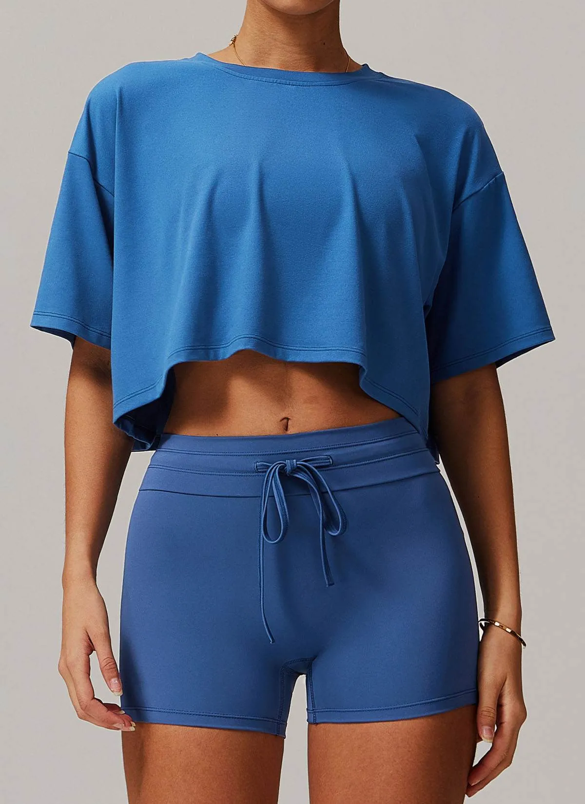 Short Sleeve Crop Top T-Shirts Pure Tone