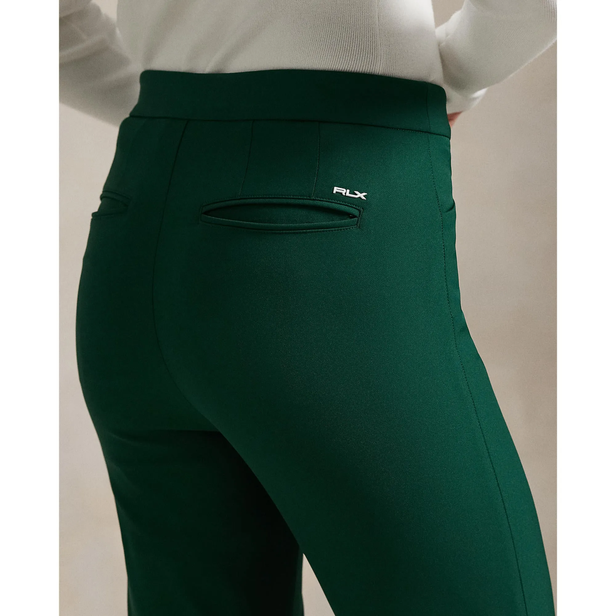 Soft Finish Quick Adjust Fit RLX Ralph Lauren Women's Eagle Stretch Twill Golf Pants - Hunter Green