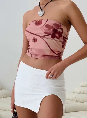 Strand Mini Skirt White Fall Favorite Stretch Comfort