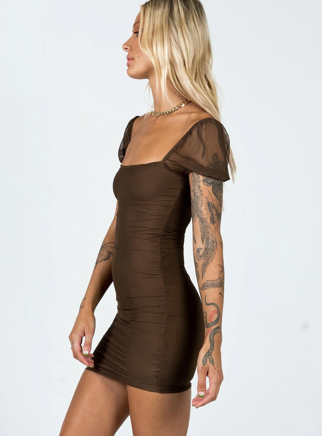 Charvi Mini Dress Brown Quiet Sweet