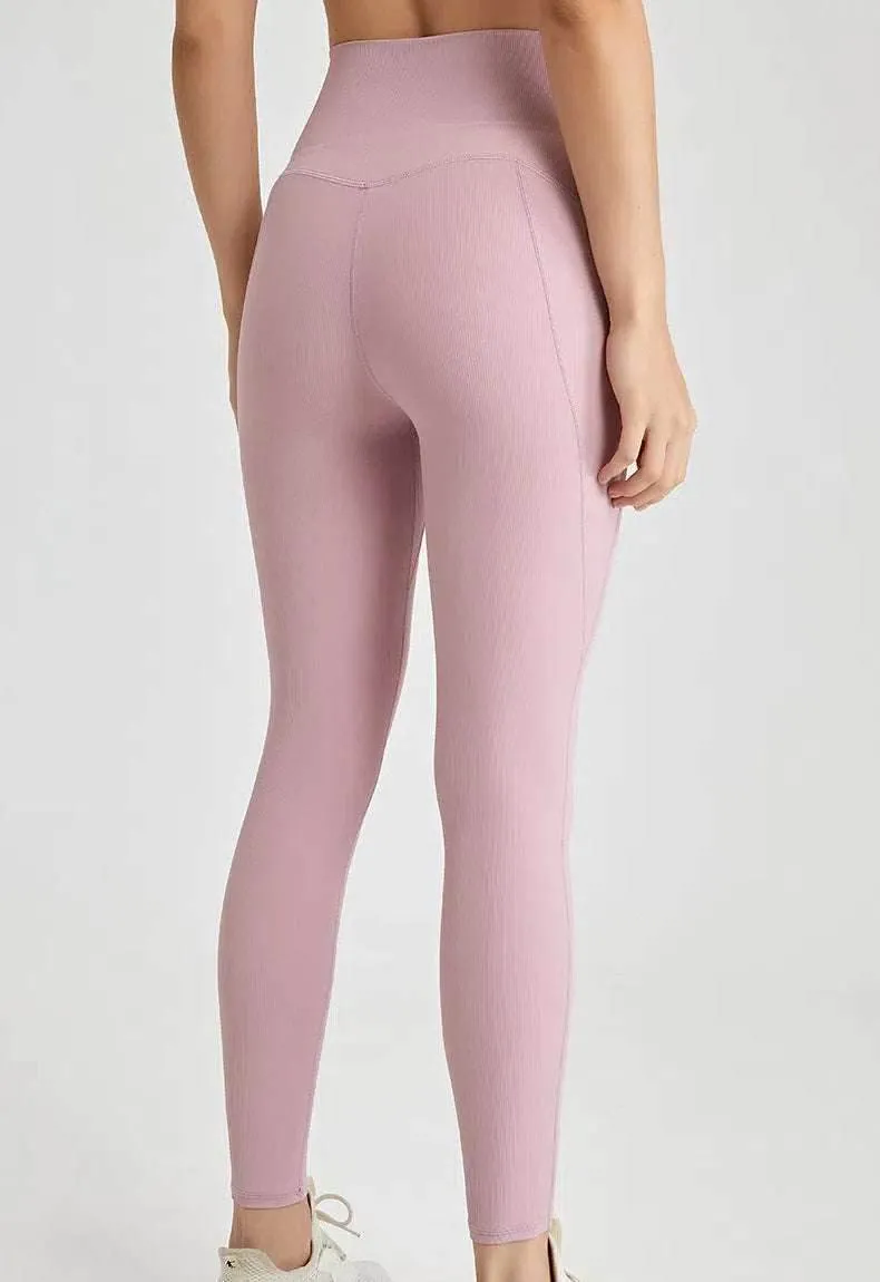 High Waist Athletic Leggings DurableReinforcedElbow