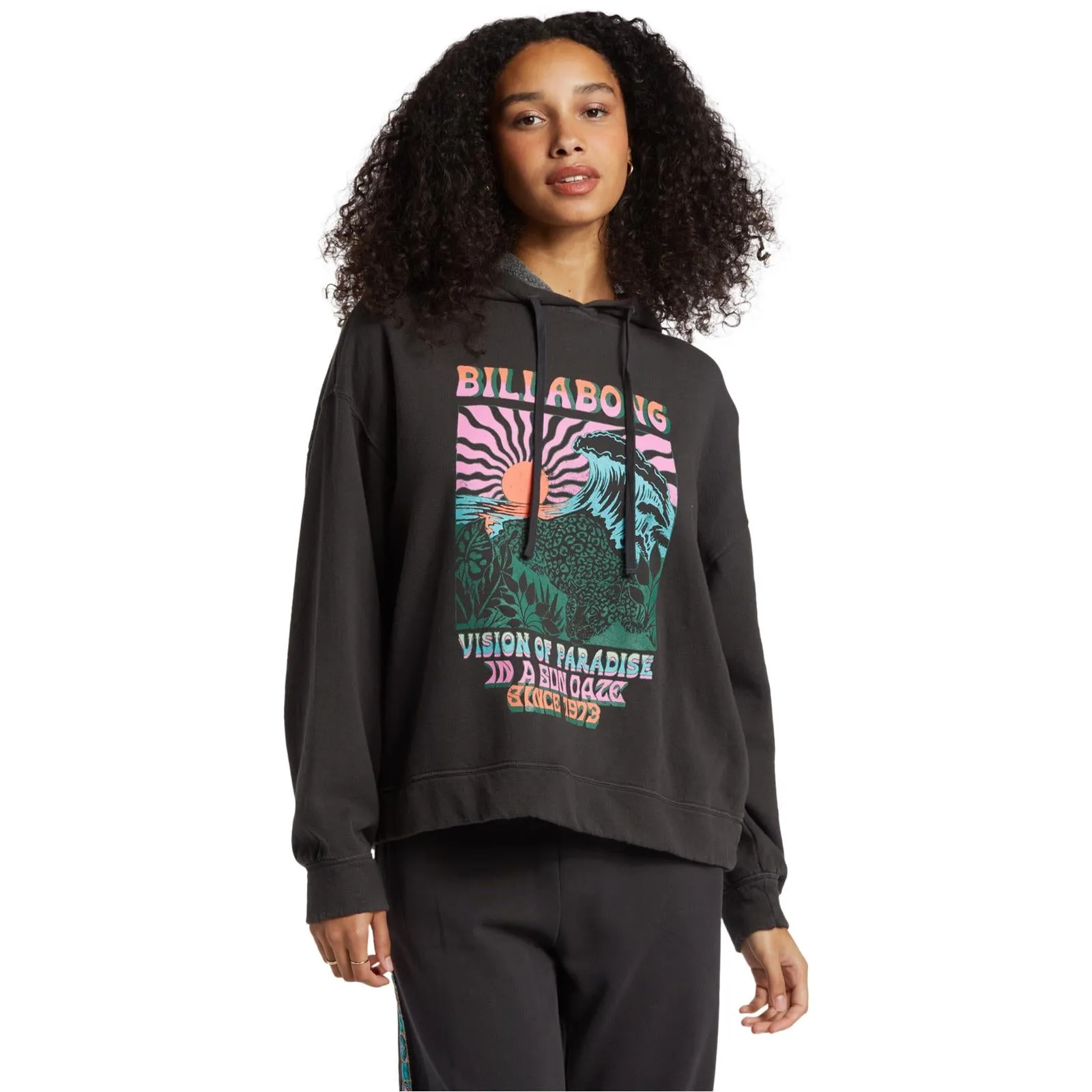 Breathable Layer product group cooperation Billabong Womens Keep It Up Pullover Graphic Hoodie