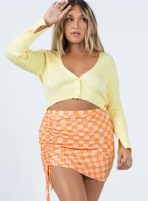 Rylan Mini Skirt Orange Gathered waist