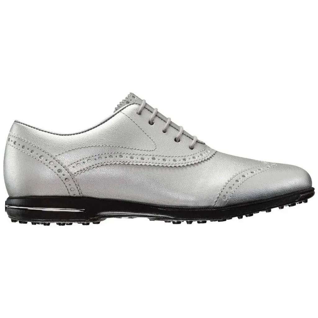 New Footjoy Tailored Collection Silver Wingtip Golf Shoes Size 7.5 MSP$150 Comfort Flex