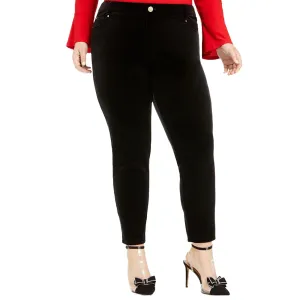 Women's Curvy Velvet Skinny Pant,Black AntiPillingFabric NonIrritatingSeams