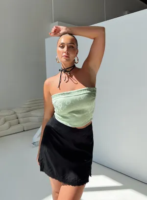 Handmade Item Clean Style Peridot Mini Skirt Black