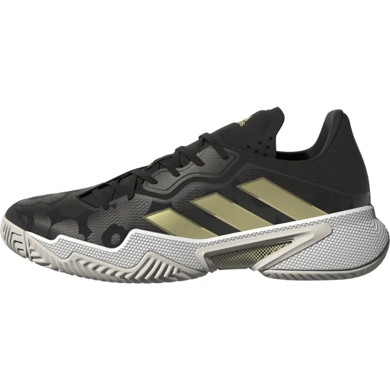 Gel Insert Compatible Comfort footbed Adidas Womens Barricade Tennis Shoes - Core Black/Gold/Carbon