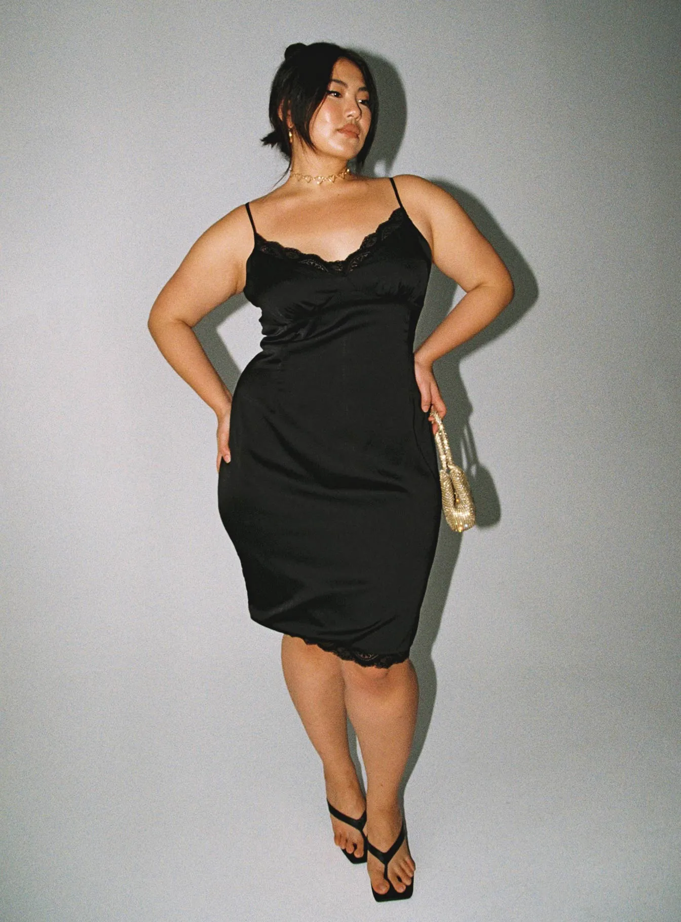 Bow Glow Korean Mood Maple Mae Mini Dress Black Curve