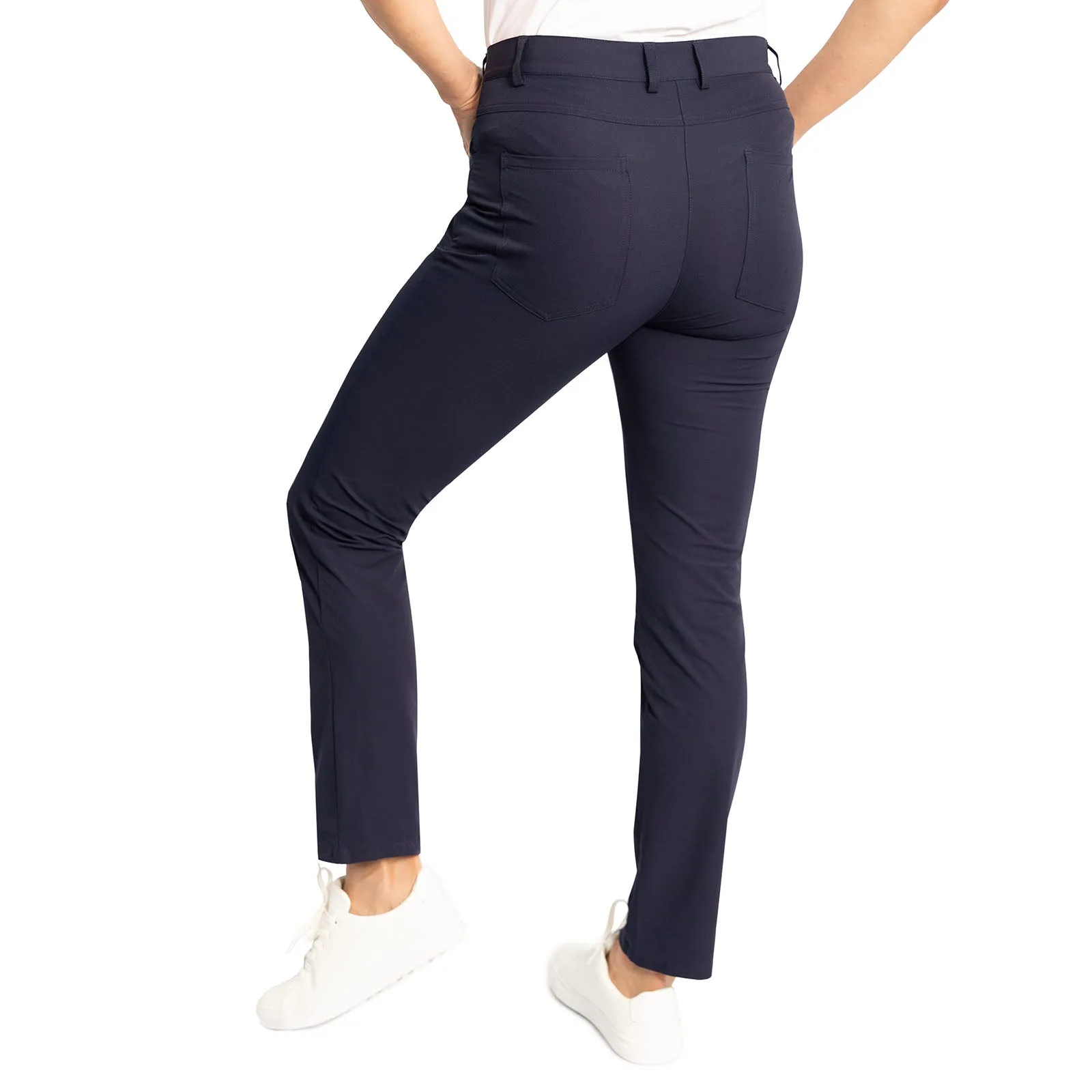 Glenmuir Women's Kaley Lightweight Stretch Performance Golf Trousers - Navy Casual Must-Have Stretchy Waist