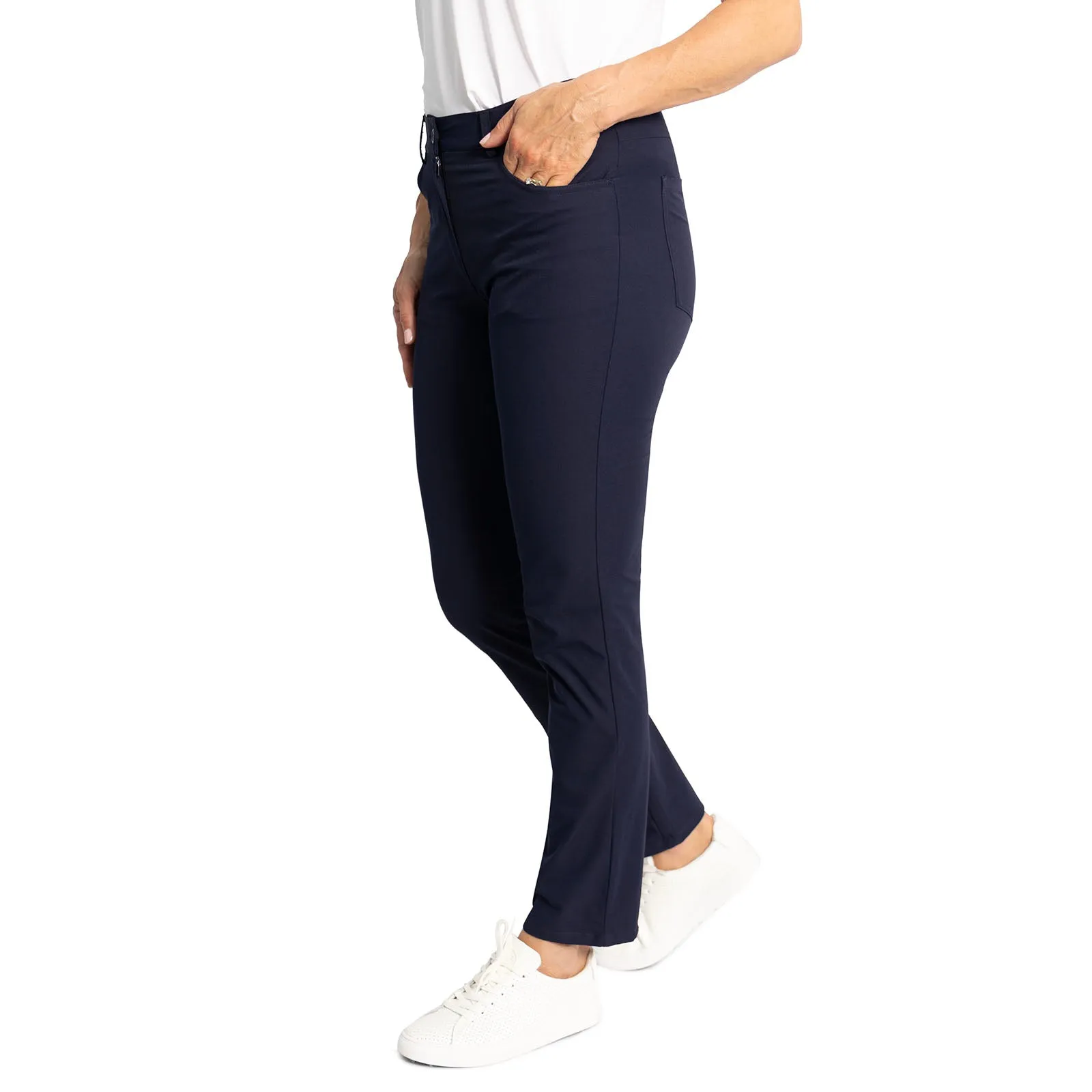 Glenmuir Women's Kaley Lightweight Stretch Performance Golf Trousers - Navy Flexible Fit MachineWashableFabric