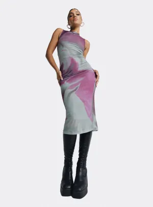 Motel Fayola Dress Anatomy Of Nature Pink Skin Tone Work Friendly