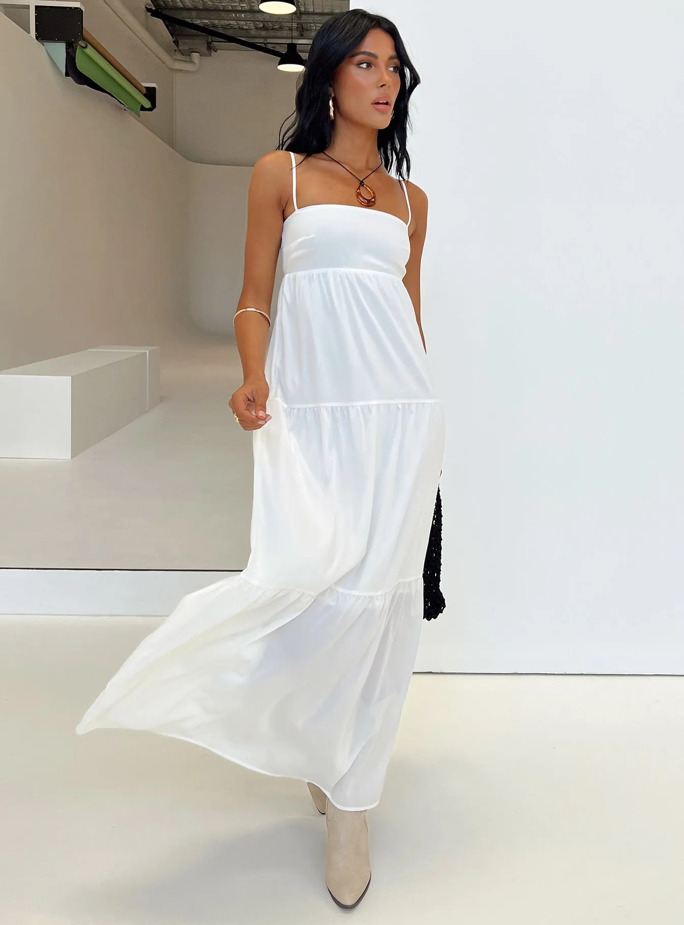 Sophisticated Line Warrego Maxi Dress White