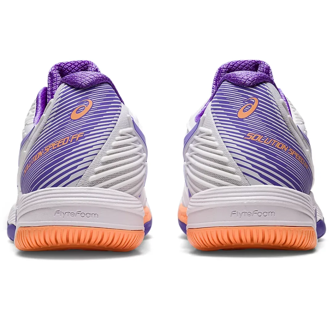 Asics Women Solution Speed FF 2 Tennis Shoes - White/Amethyst weekend warriors Ventilated Panel