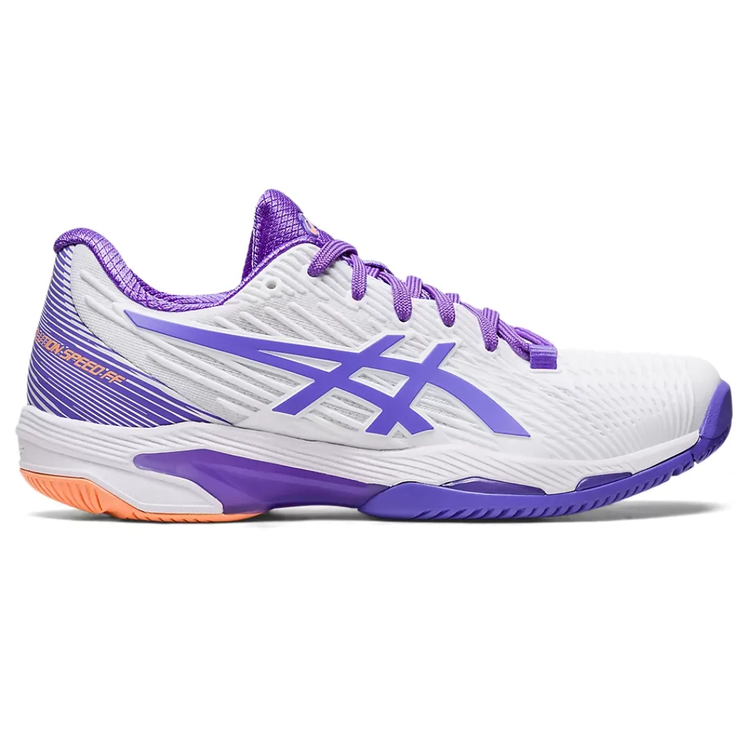 High Energy Return Asics Women Solution Speed FF 2 Tennis Shoes - White/Amethyst
