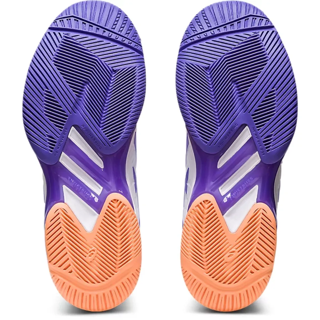 Asics Women Solution Speed FF 2 Tennis Shoes - White/Amethyst Synthetic Overlay