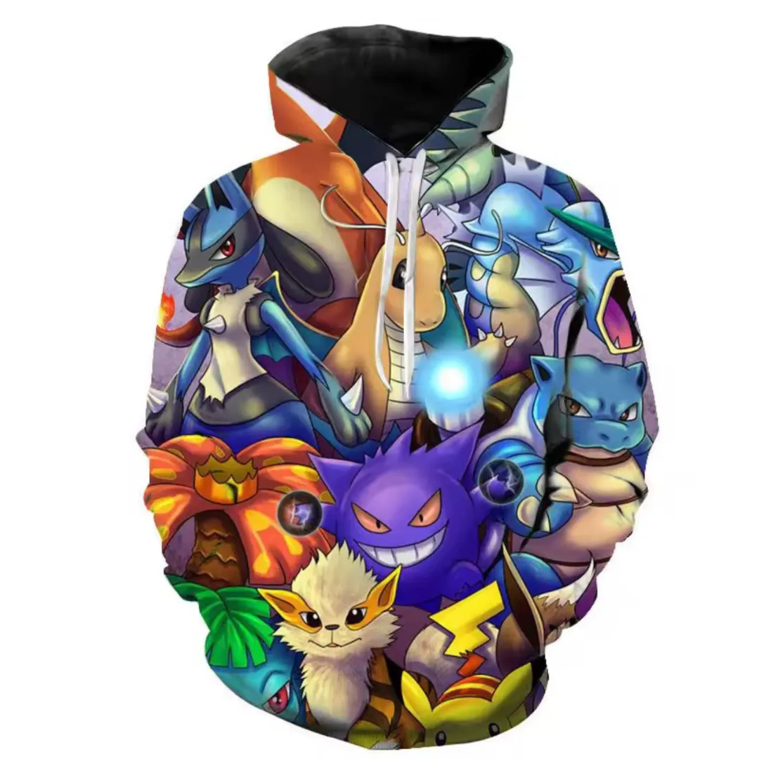 Devon Sport Unisex 3D Pokemon Graphic Pull-Over Hoodie Street Active product beach relaxation vibe