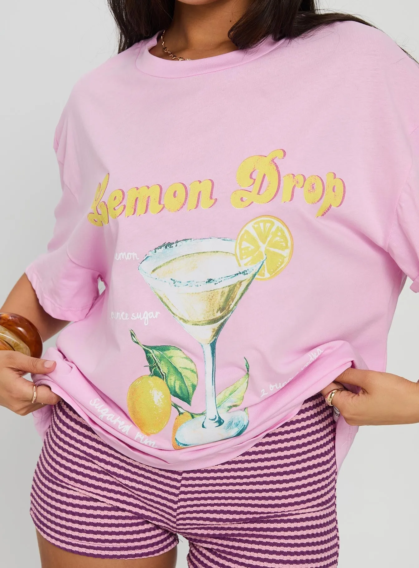 Comfy Movement Lemon Drop Oversized Top Pink