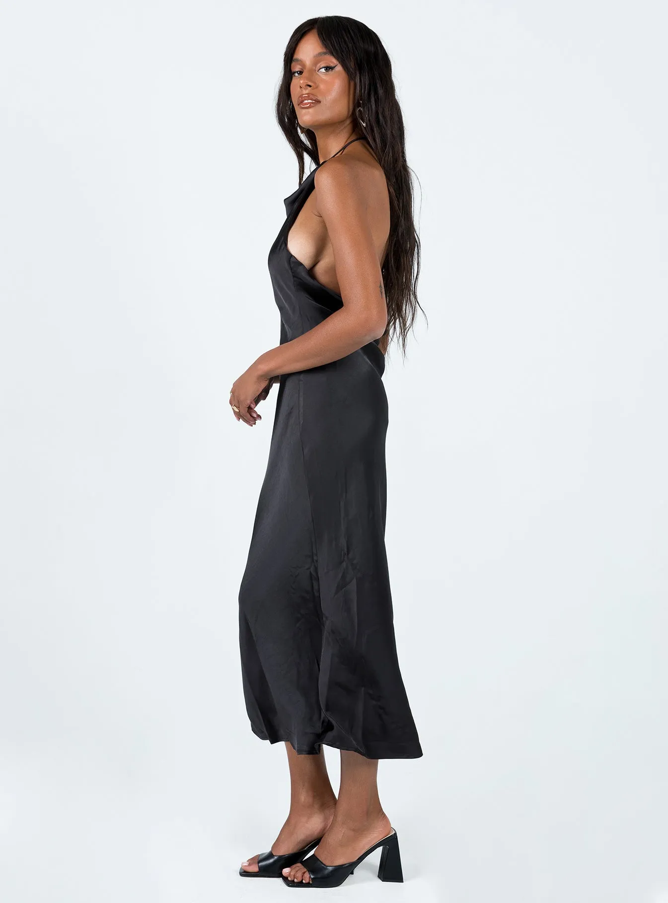 Broughton Halter Midi Dress Black Regular-fit
