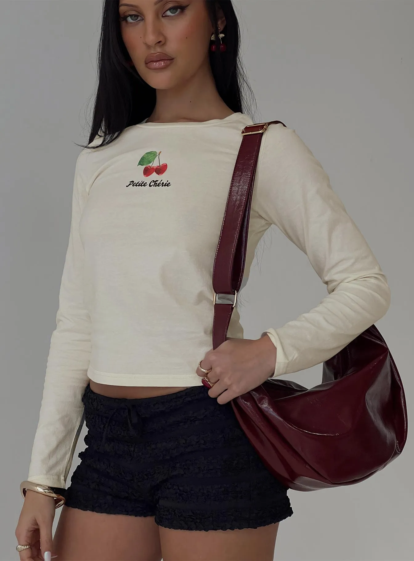 My Sweet Girl Long Sleeve Top Cream Chic Comfort Wear ReinforcedShoulderPanels