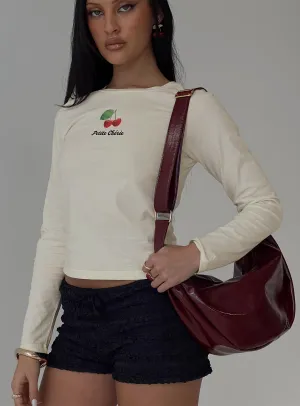 My Sweet Girl Long Sleeve Top Cream Chic Comfort Wear ReinforcedShoulderPanels