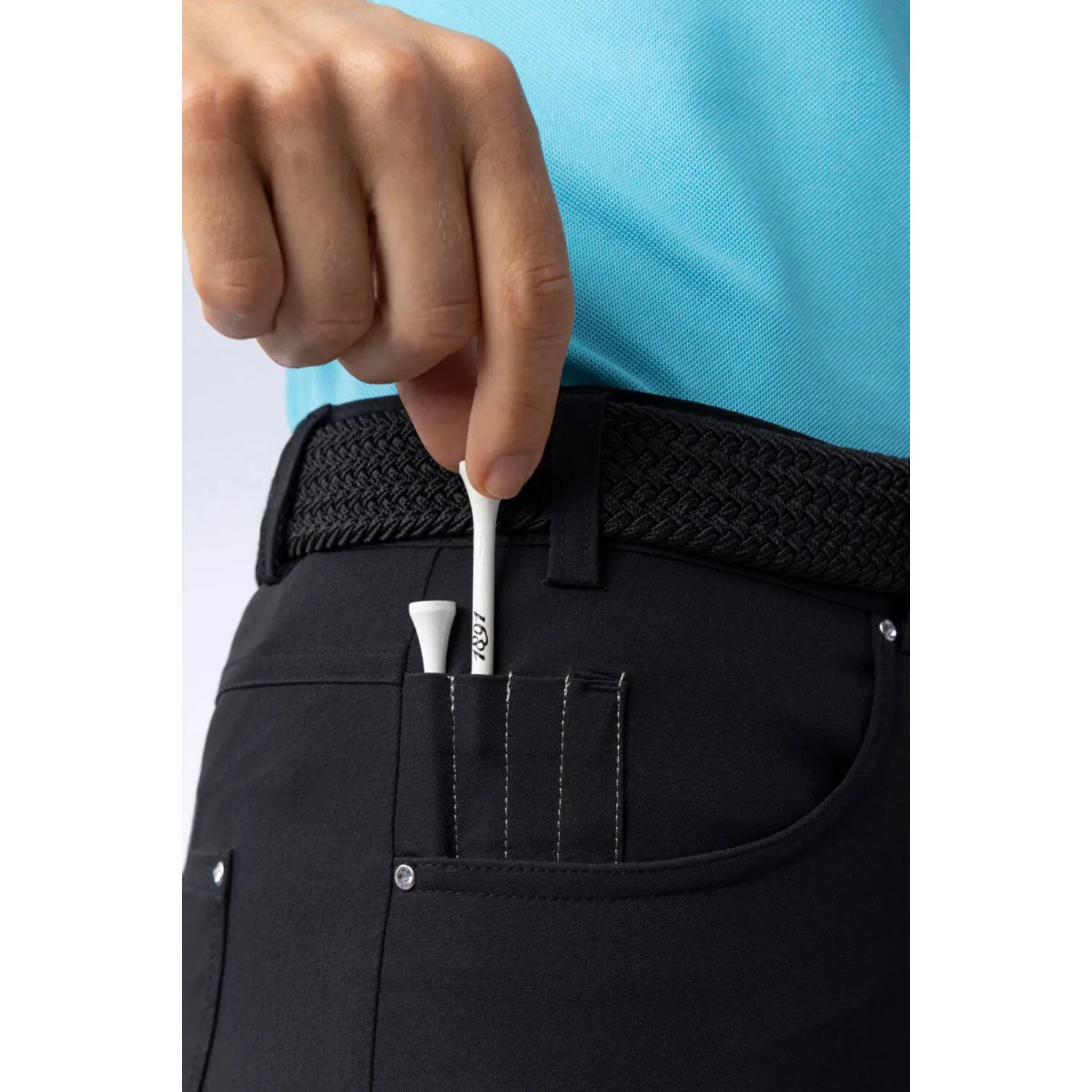 Non Irritating Tags Glenmuir Women's Phoebe Lightweight Stretch Performance Golf Capri Pants - Black