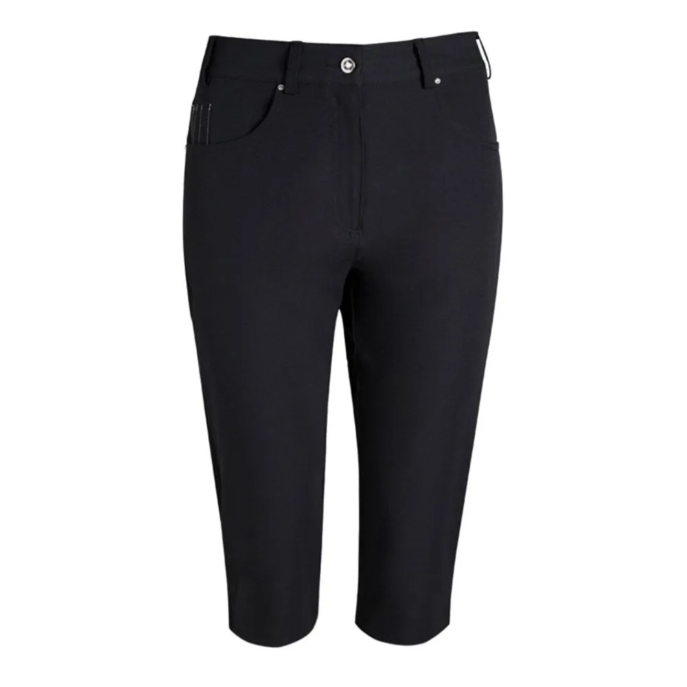 Slim Shape Glenmuir Women's Phoebe Lightweight Stretch Performance Golf Capri Pants - Black