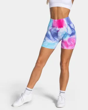 Tie Dye Scrunch Shorts "Cold" Durable Weave Athletic Look