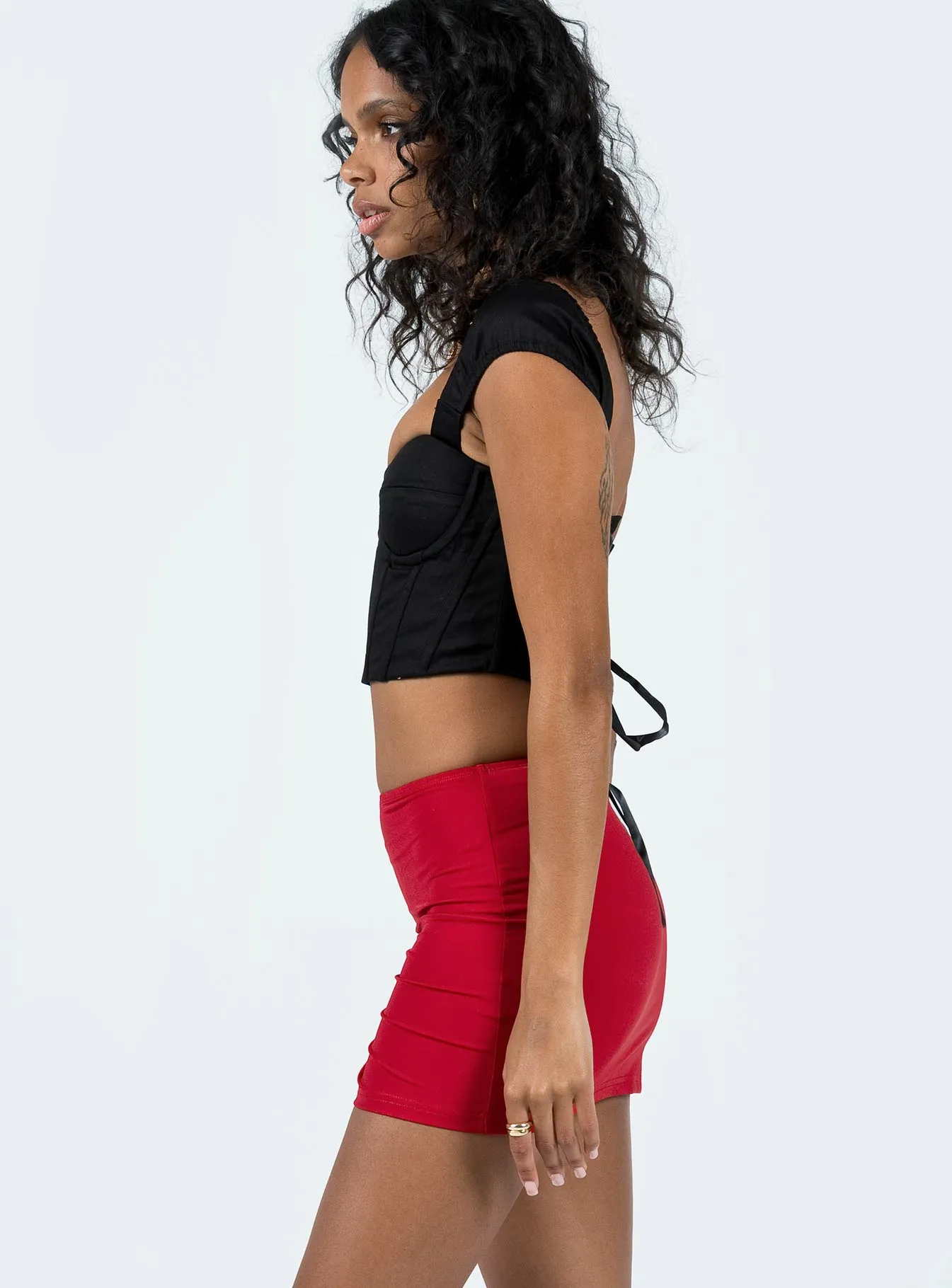 Lowell Mini Skirt Red Built In Shorts
