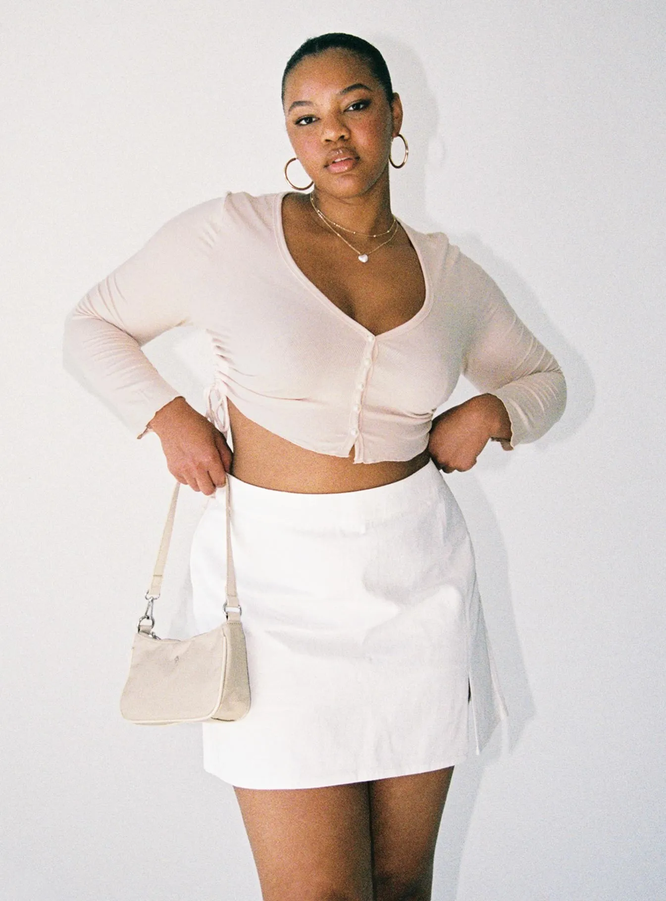 Madison Mini Skirt White Curve Maternity Friendly