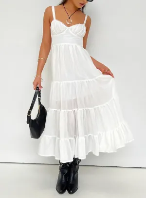 Flattering Cut Wear Joella Midi Dress White