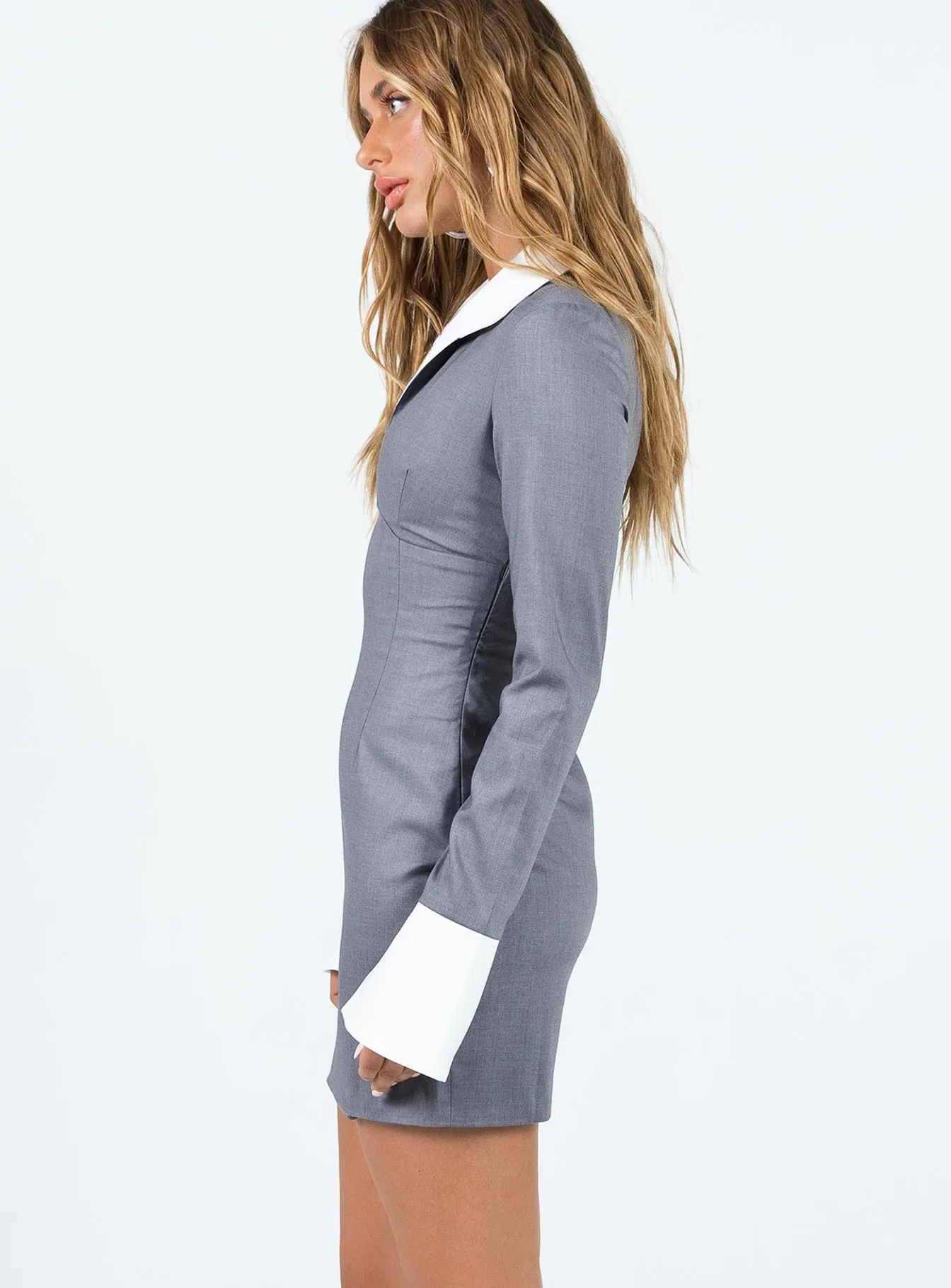 Nikki Long Sleeve Mini Dress Grey Dress-Up Style Stylish Appeal