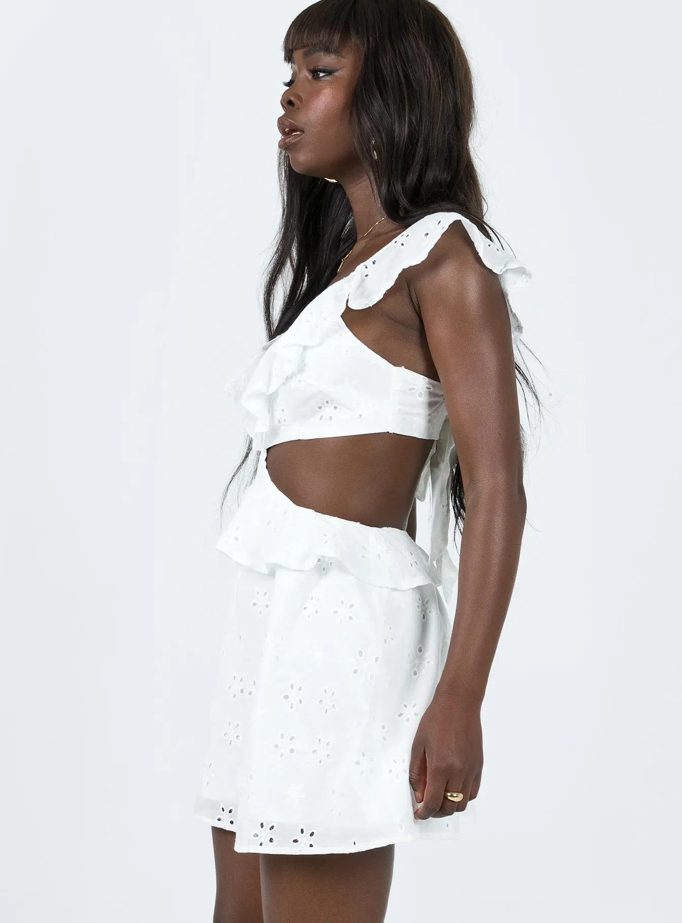 Chic and Flattering Simple Touch Wrenley Mini Dress White