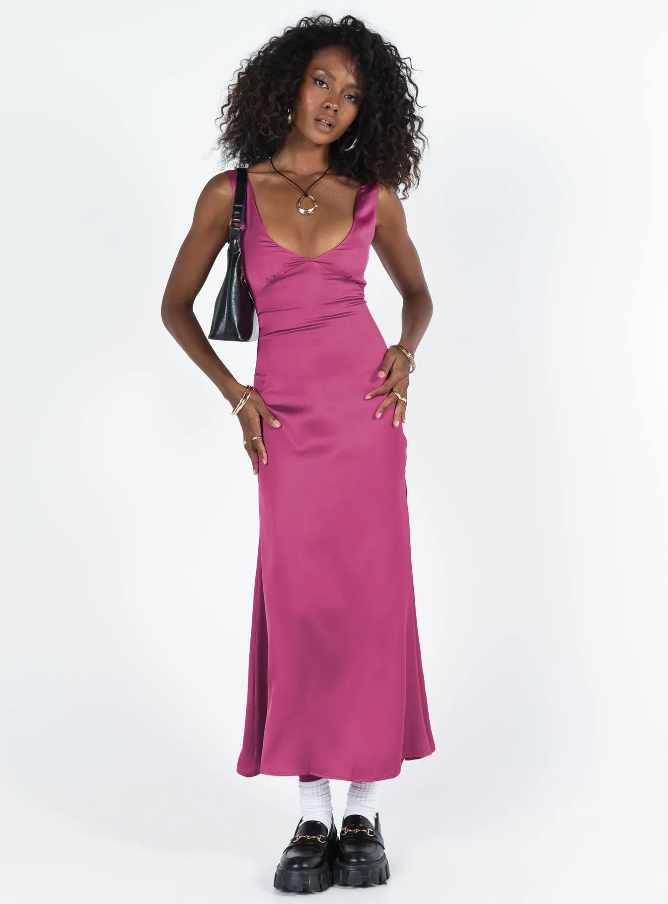 Romantic Bloom Lynsey Midi Dress Fuchsia