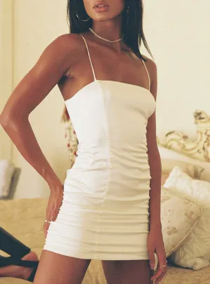 Sophisticated Line Ciarne Mini Dress Cream