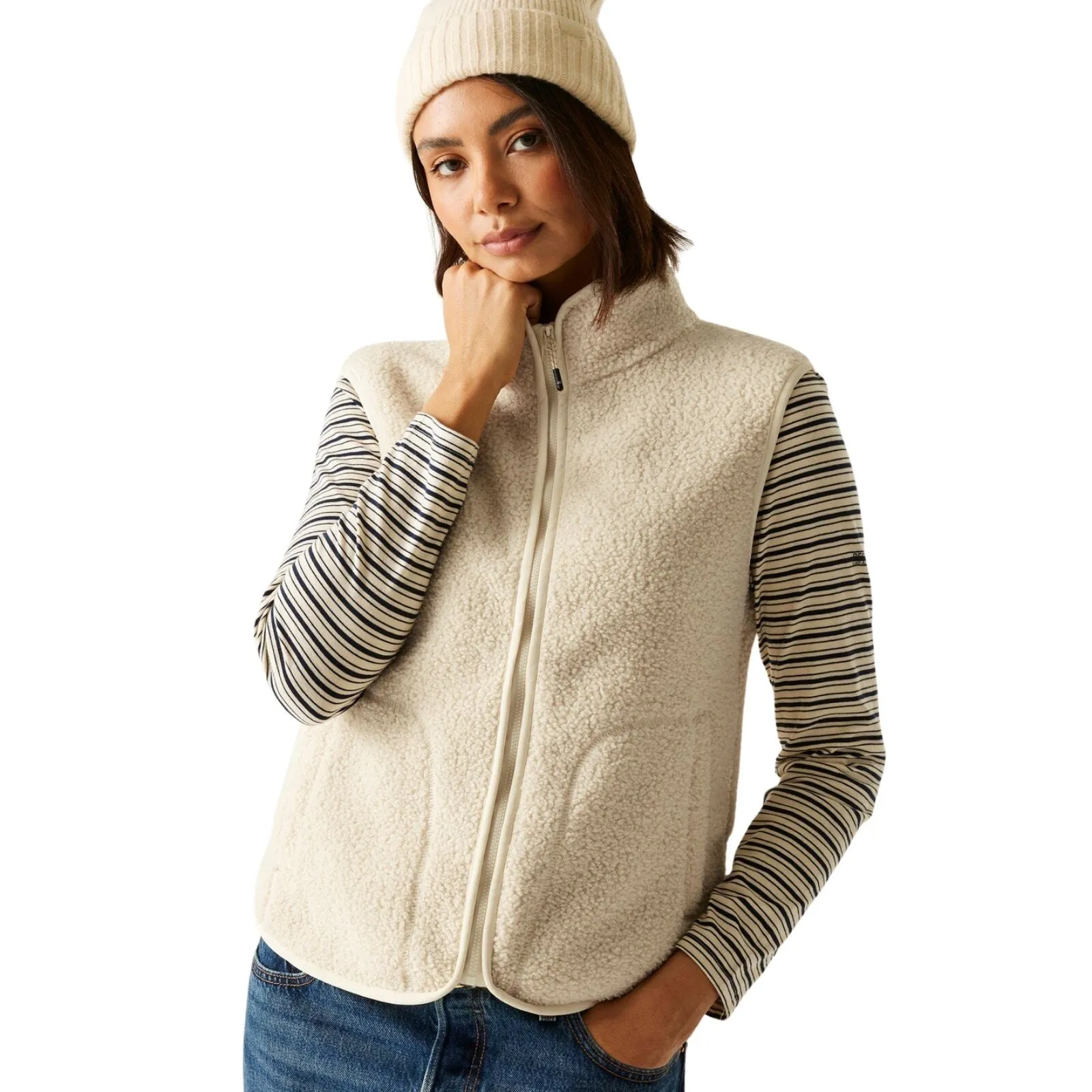 Lined Comfort Regatta Womens Frankie Zip Pocket Borg Fleece Gilet