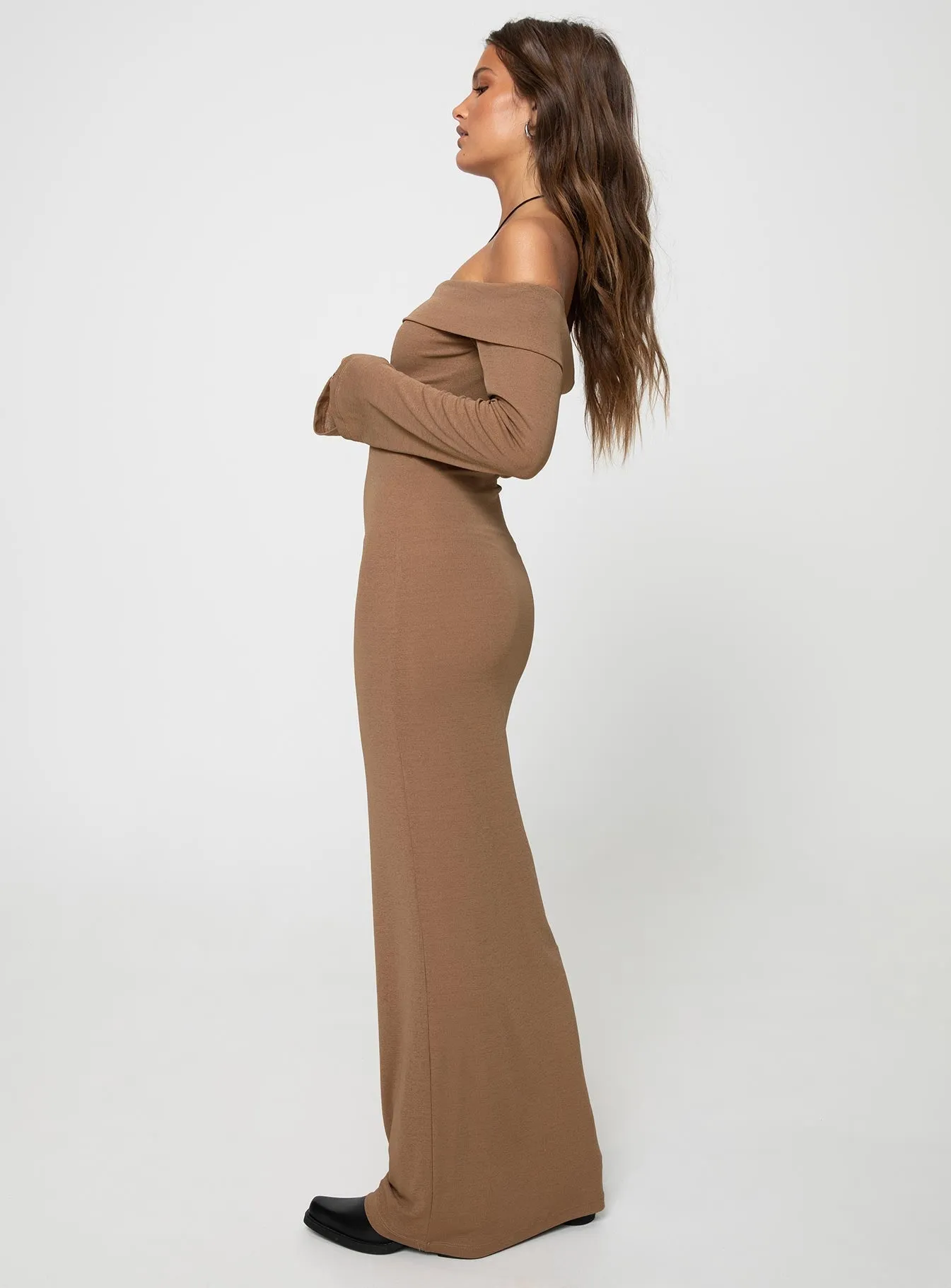 Pocket-Detail Maida Maxi Dress Light Brown