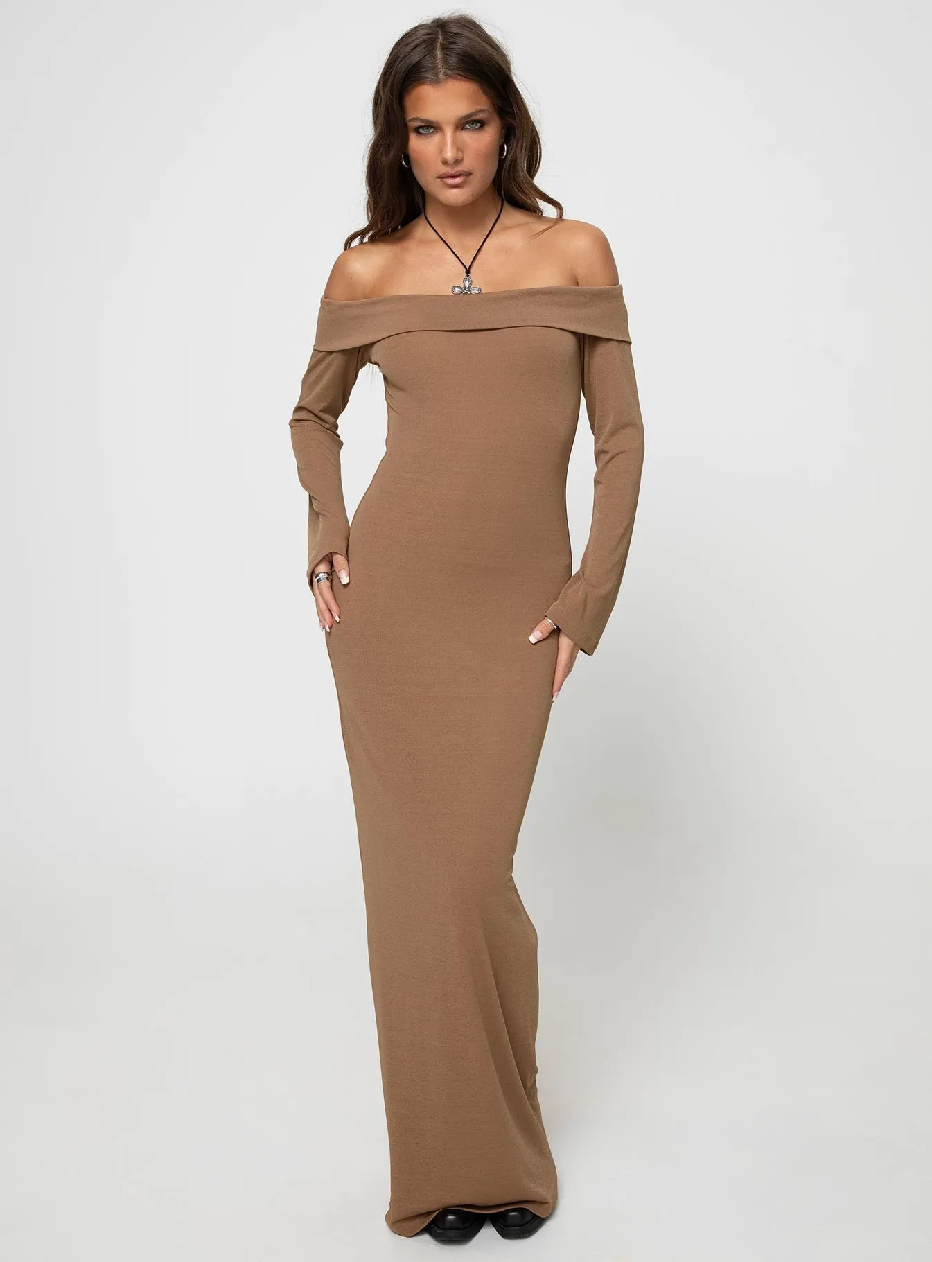 Timeless Waist Maida Maxi Dress Light Brown