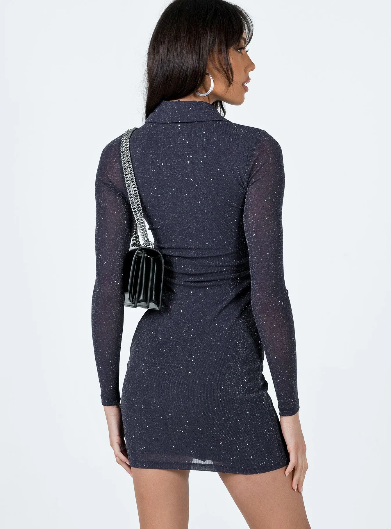 Wrinkle-Resistant Artistic Edge Friday Fever Mini Dress Navy