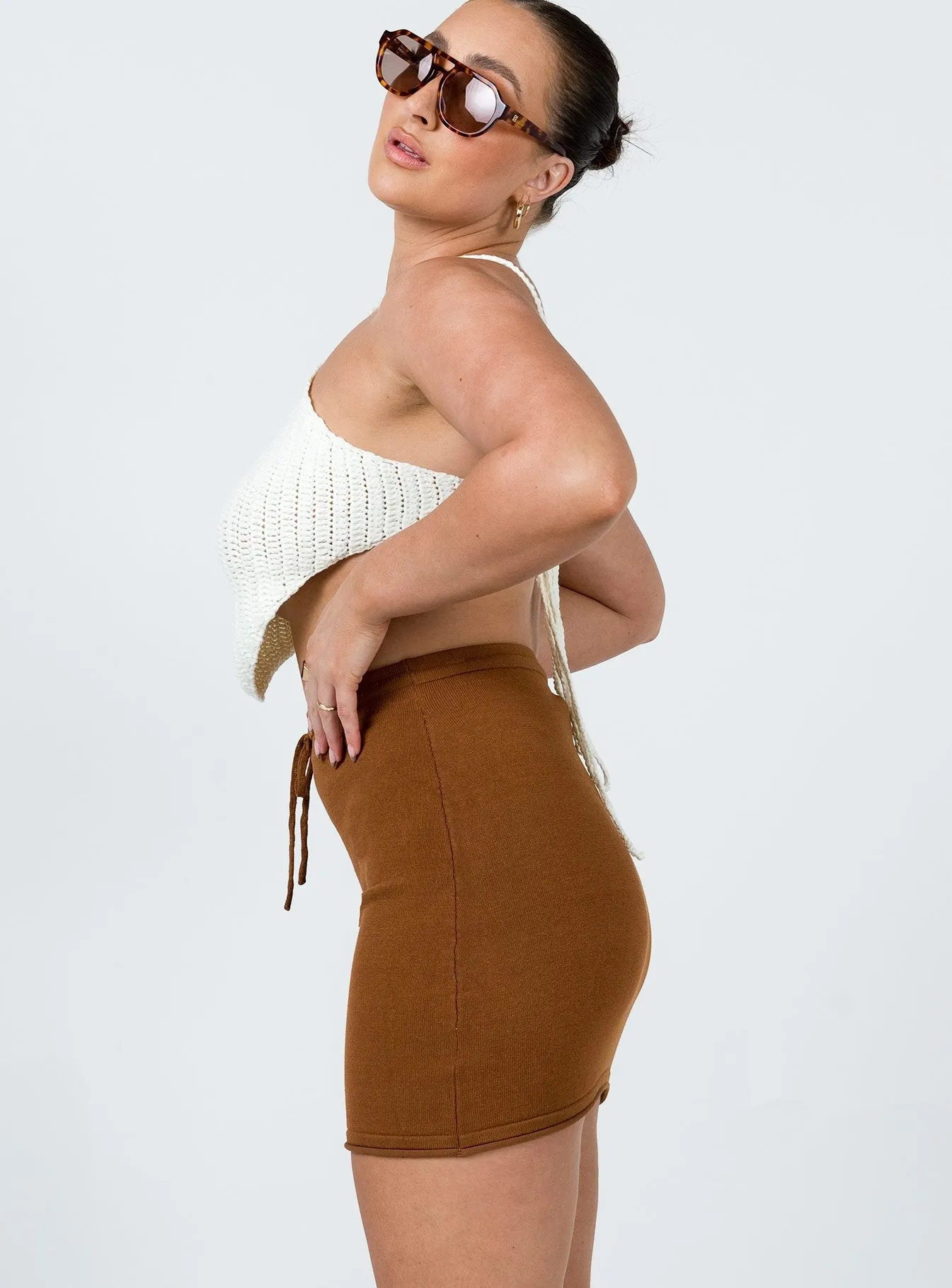 Flexible Comfort Modern Details Alice Mini Skirt Brown