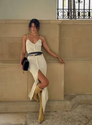 Casa Midi Dress Cream Comfortable Shape