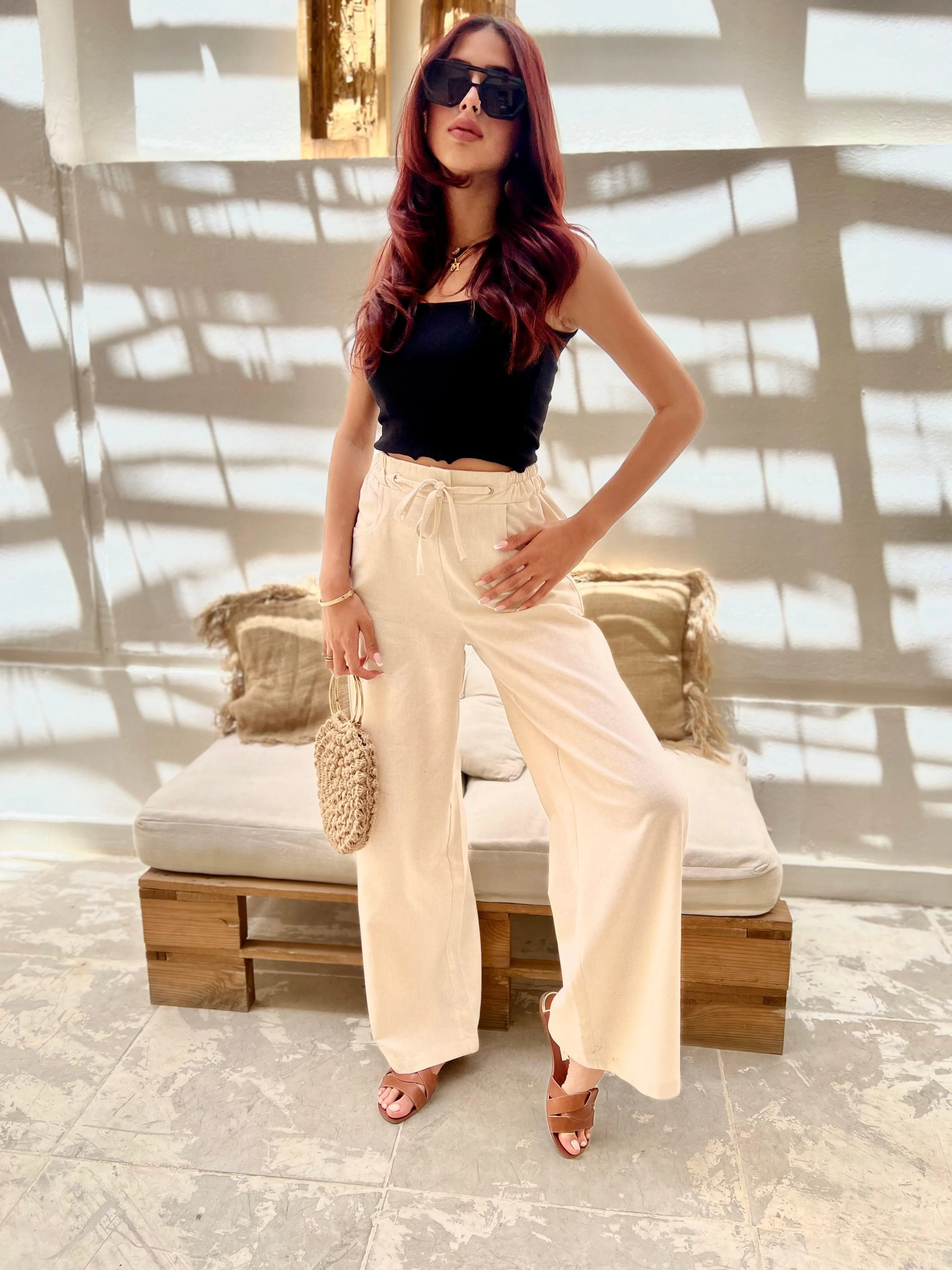 Beige Bloom Pants Ultimate Wear