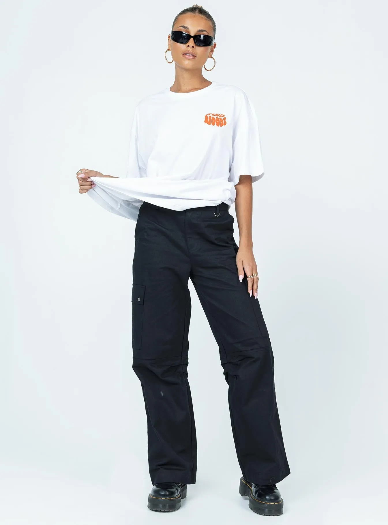 Cozy Wear Fit Stretch Fabric Technology Noods Oversized Tee White