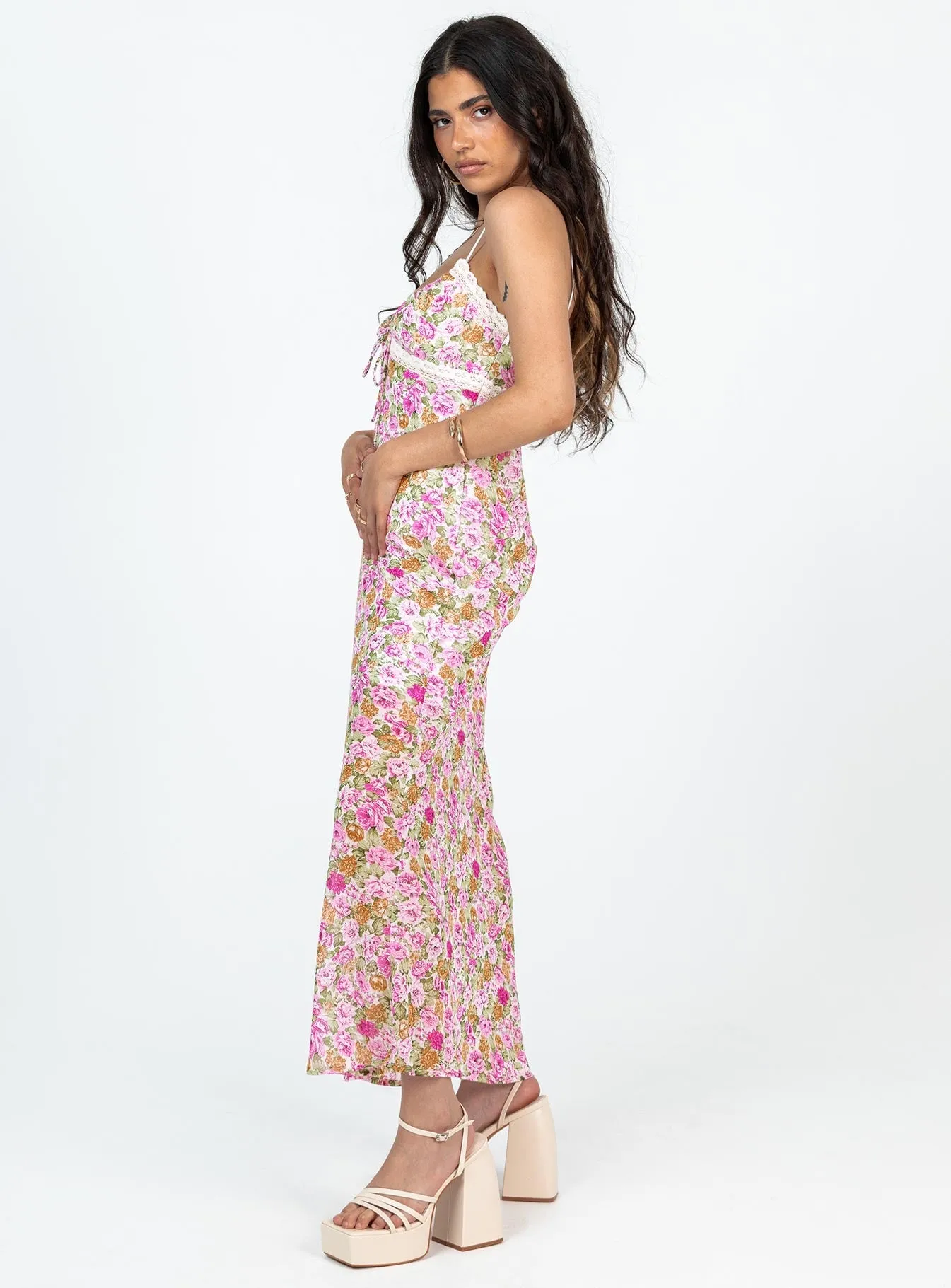Cozy Design Emily Maxi Dress Pink Floral Petite