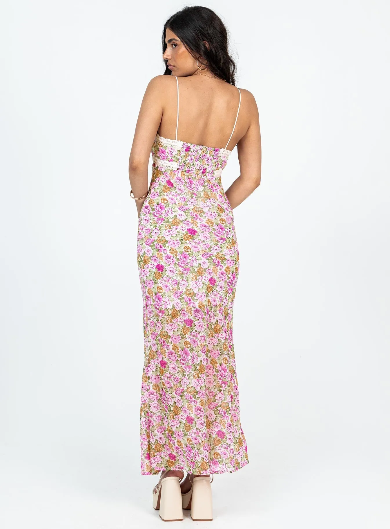 slim fit Timeless Fit Emily Maxi Dress Pink Floral Petite