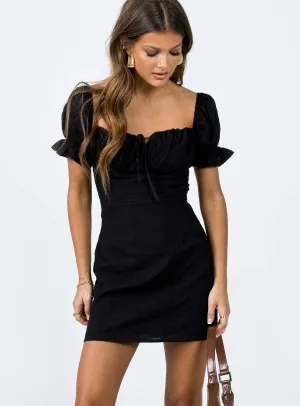 White Rose Mini Dress Black Understated Glam Spring-Season