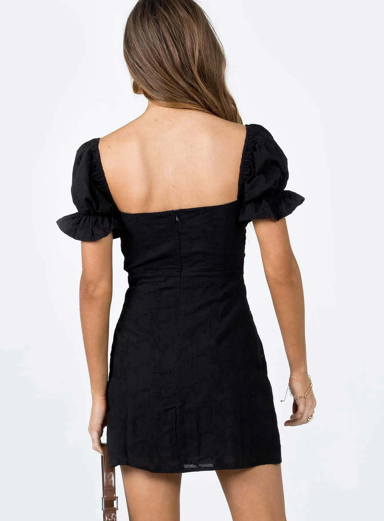 White Rose Mini Dress Black Resort Ready