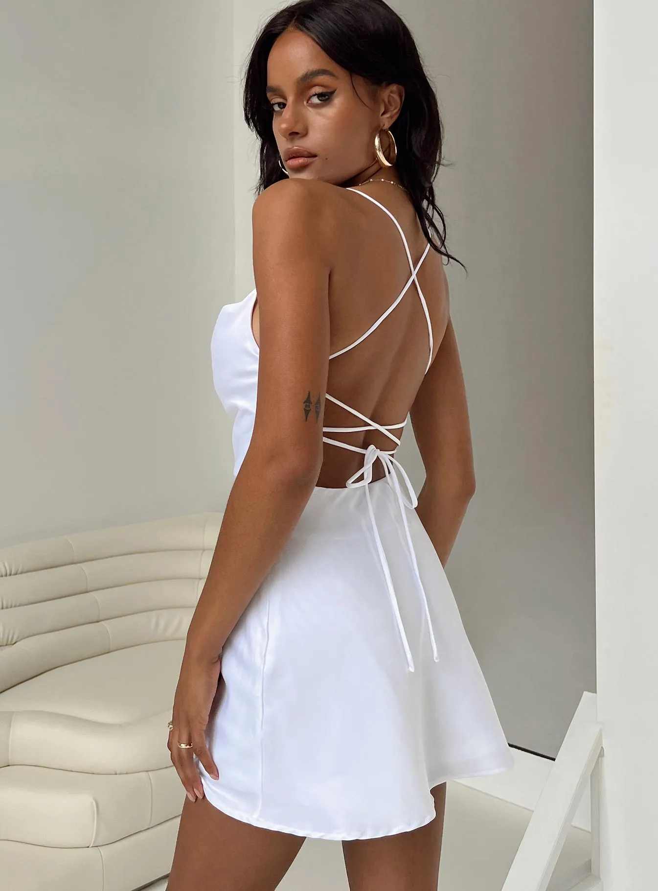 Celena Mini Dress White Church Proper