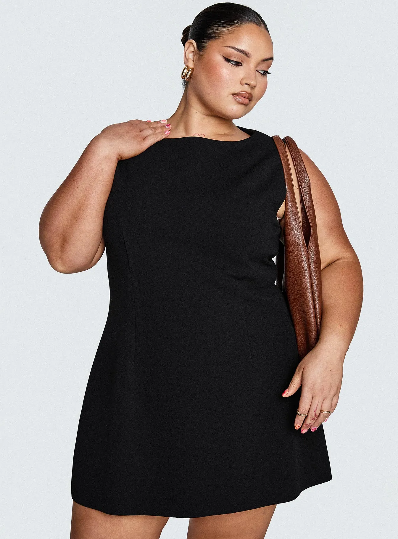 Anse Mini Dress Black Curve Lounge Fit Modern Form