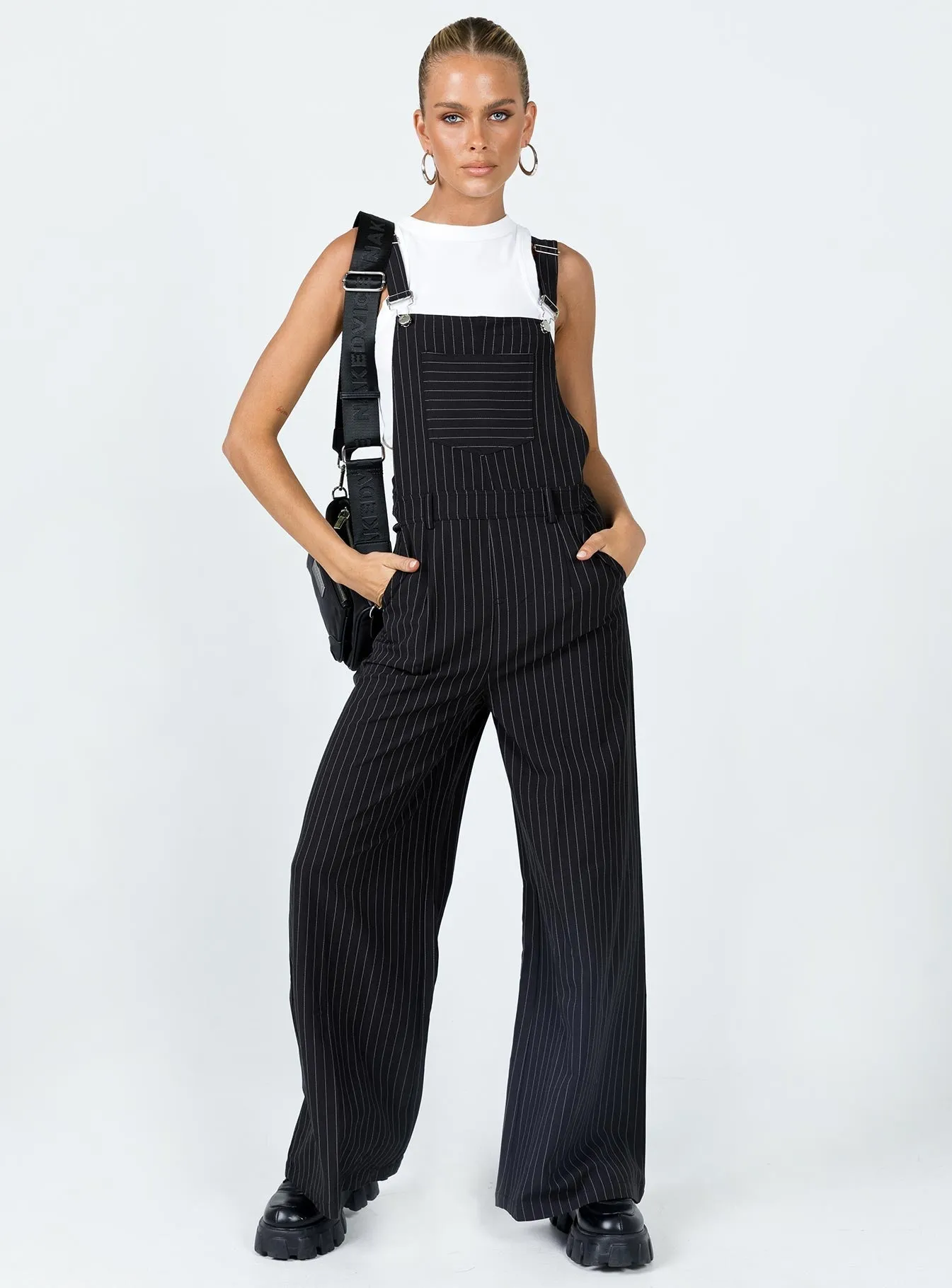 Retro Teen Hayden Overalls Black