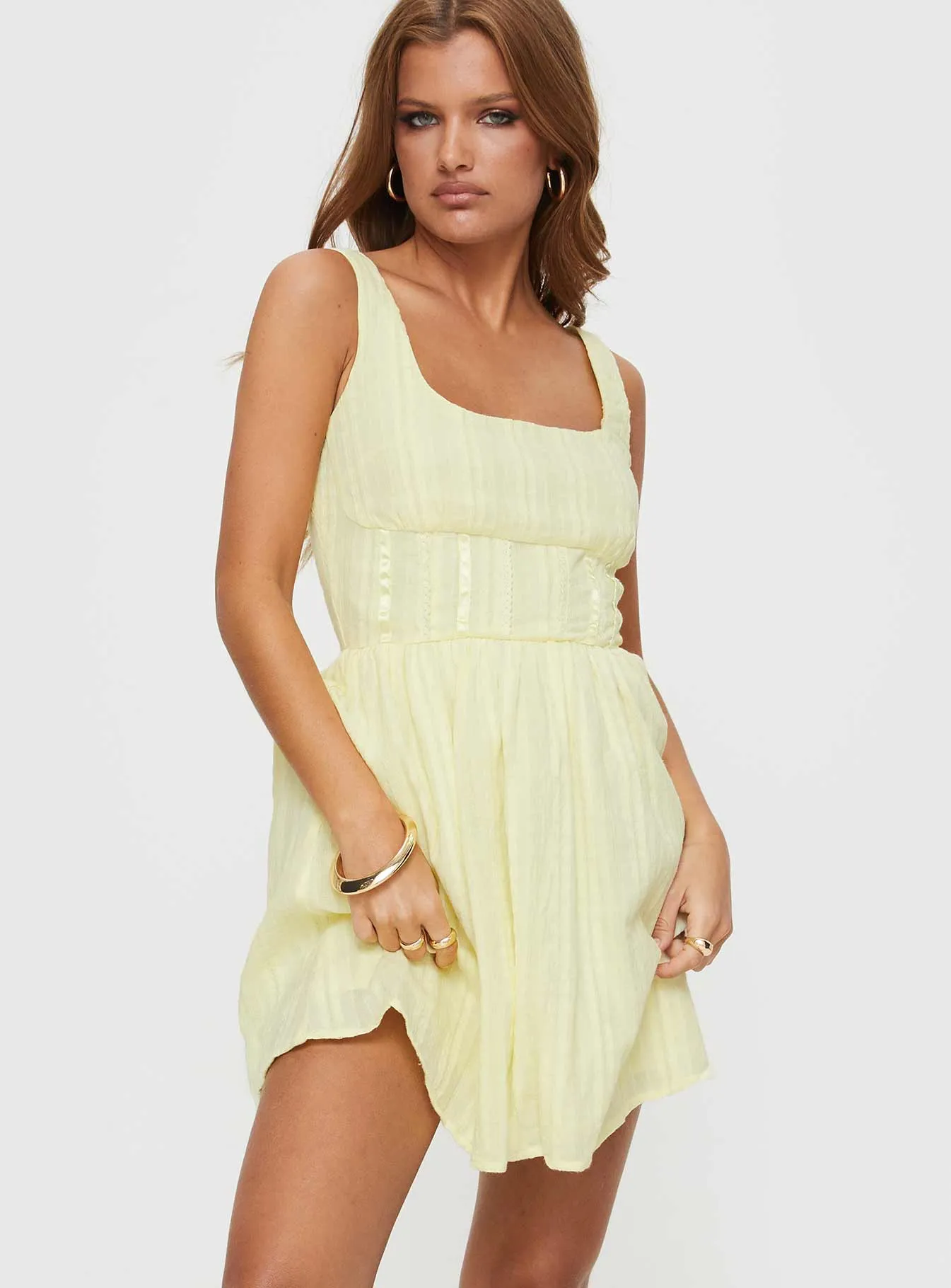 Lorinda Mini Dress Yellow All-Season Comfort Walk Mood